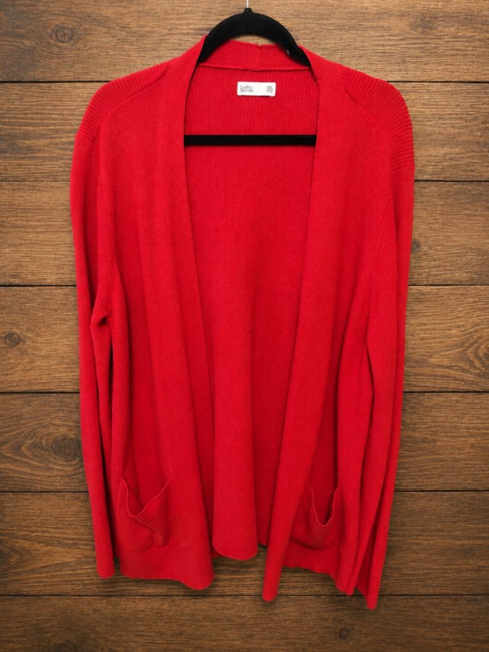 Croft & Barrow Red Open Front Knit Cardigan Sweater XXL